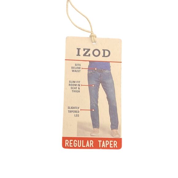 NWT IZOD Big & Tall Stretch Regular Taper Jeans Size 42x32 Cielo Blue Color - Picture 2 of 6